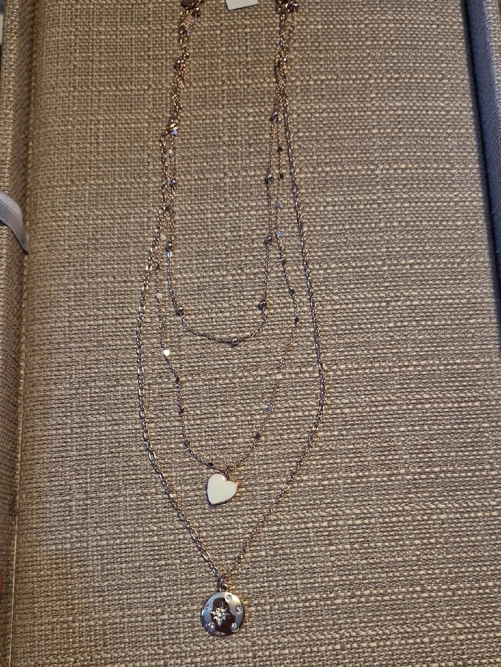 Delicate Multi-Layer Rose Gold Necklace with Heart and Coin Pendants